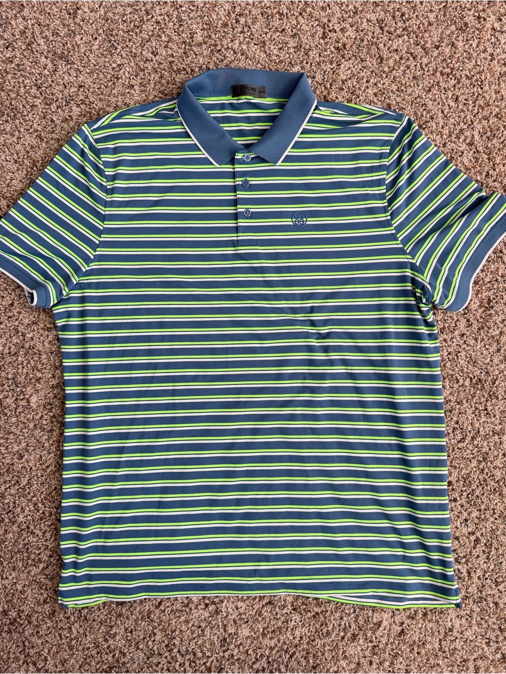 G/FORE Men’s Short Sleeve Striped Polo Golf Shirt, size XXL like NEW